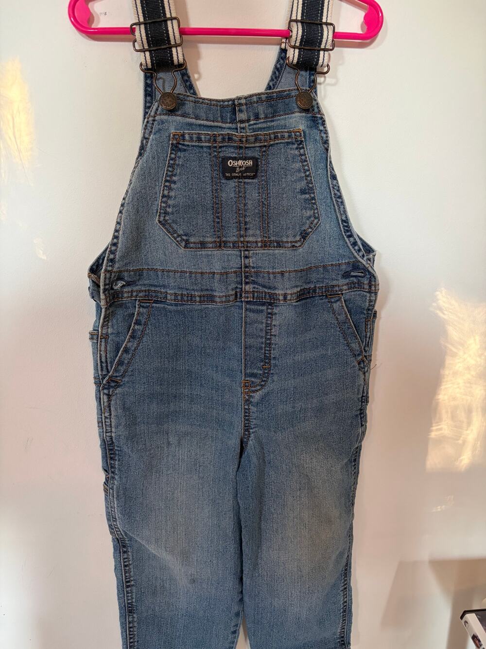 OshKosh B'gosh Denim Overalls, Size 4T - Gently Used, Great Condition